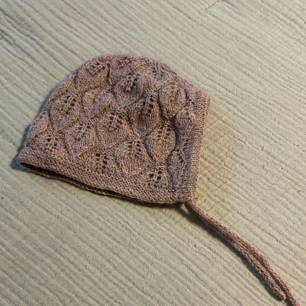 Kids Knit Earflap Hat in Dusty Pink